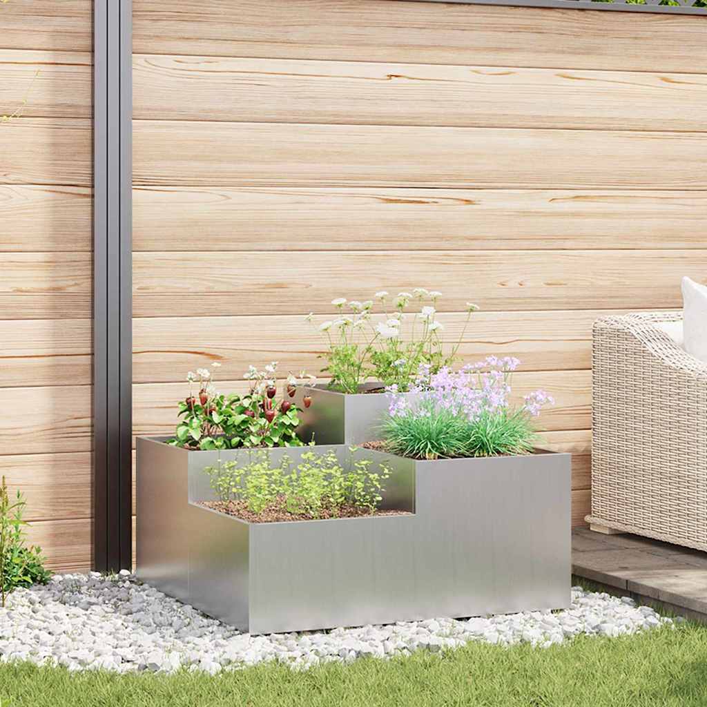 Vidaxl plantenbak zilver 80 x 80 x 48 cm gegalvaniseerd staal