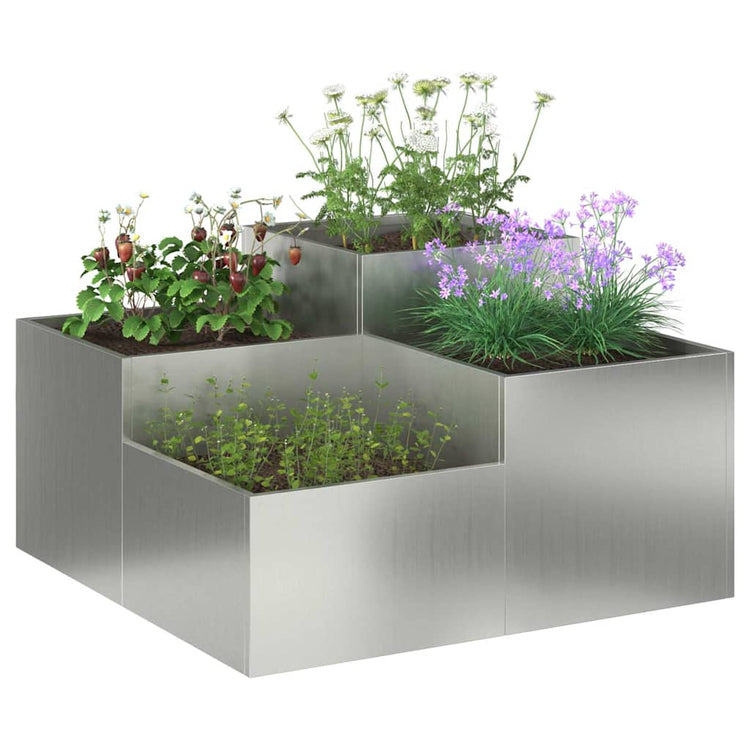 Vidaxl plantenbak zilver 80 x 80 x 48 cm gegalvaniseerd staal