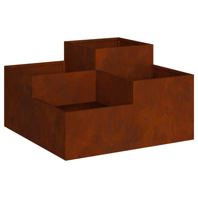 Vidaxl plantenbak roestig 80 x 80 x 48 cm weervast staal