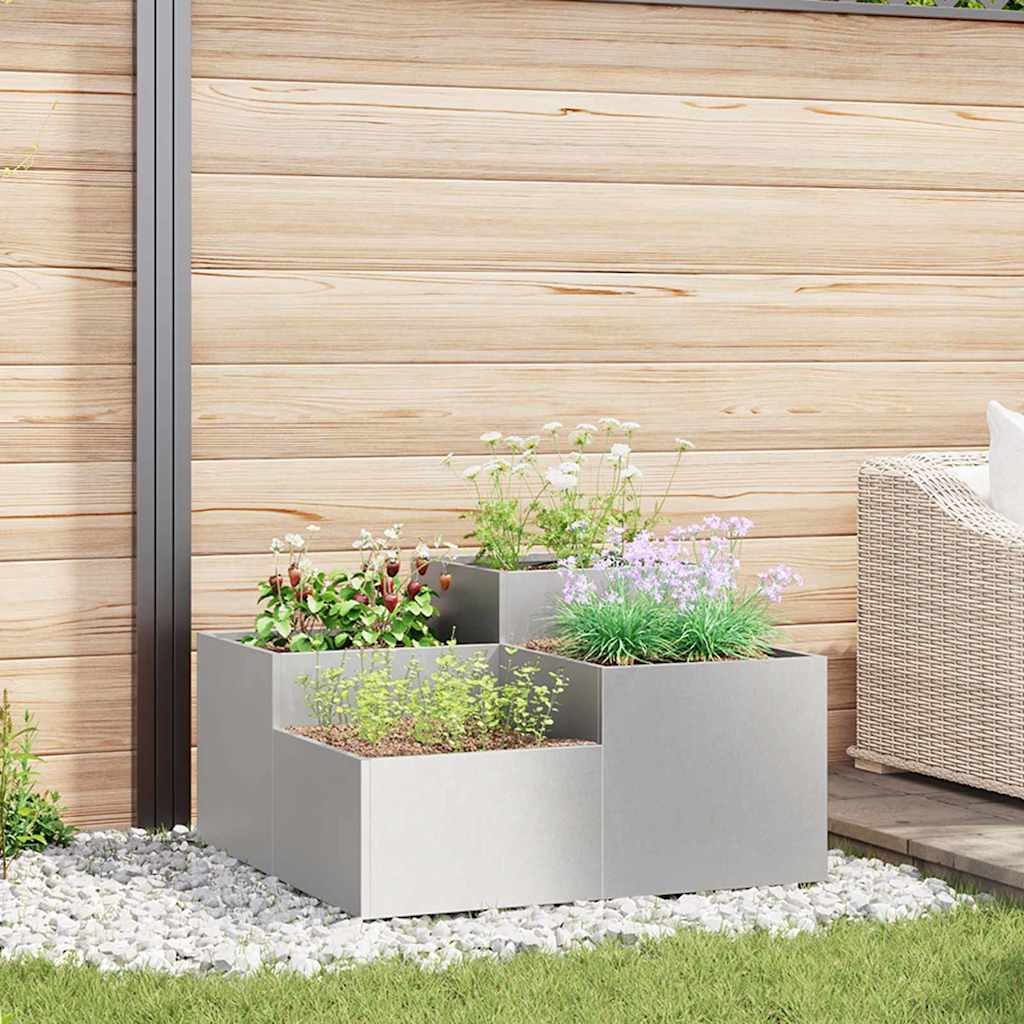 Vidaxl plantenbak zilver 100 x 100 x 48 cm roestvrij staal