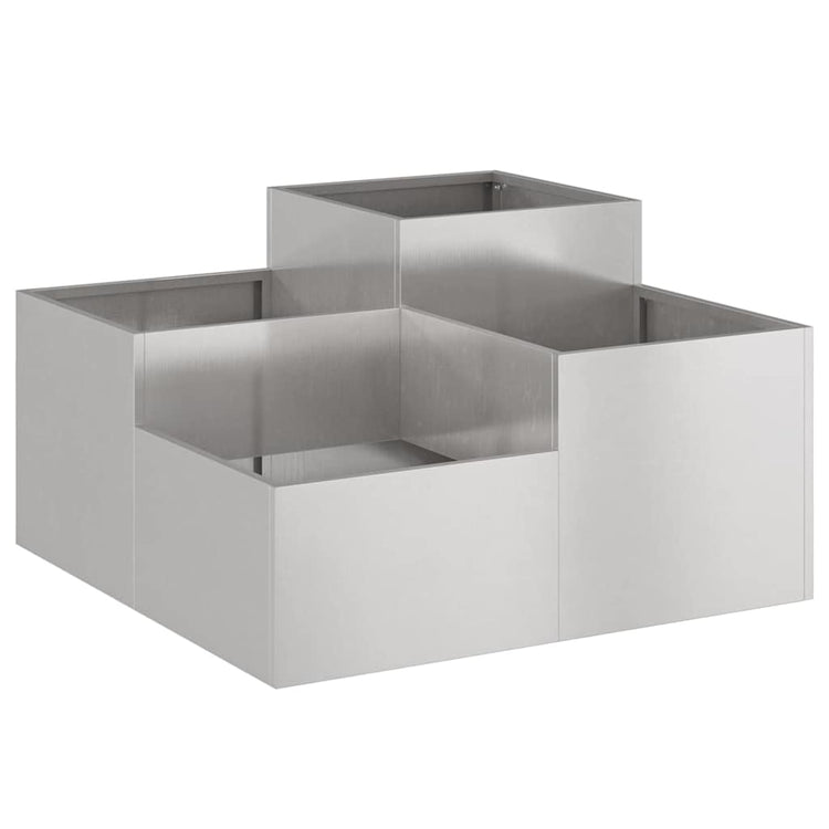 Vidaxl plantenbak zilver 100 x 100 x 48 cm roestvrij staal