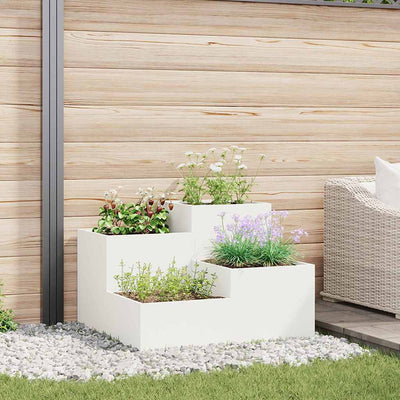Vidaxl plantenbak wit 80 x 80 x 60 cm staal