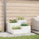 Vidaxl tuin bloempot wit 80 x 80 x 60 cm staal
