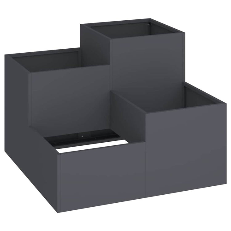 Vidaxl plantenbak antraciet 80 x 80 x 60 cm staal