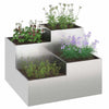 Vidaxl tuin bloempot zilver 80 x 80 x 60 cm roestvrij staal
