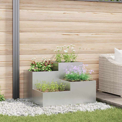 Vidaxl plantenbak zilver 80 x 80 x 60 cm gegalvaniseerd staal