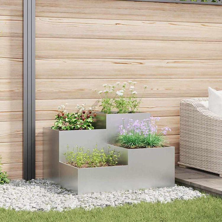 Vidaxl plantenbak zilver 80 x 80 x 60 cm gegalvaniseerd staal