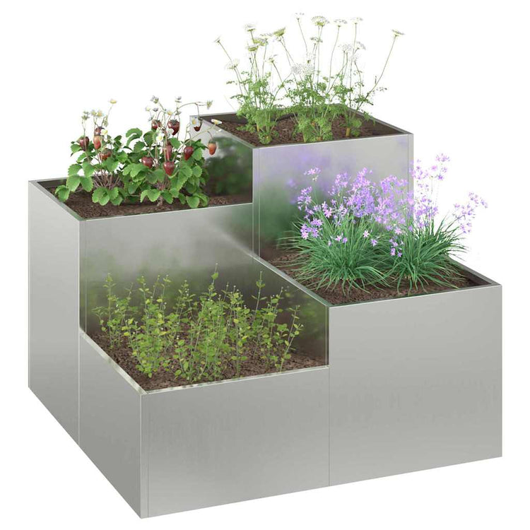 Vidaxl plantenbak zilver 80 x 80 x 60 cm gegalvaniseerd staal