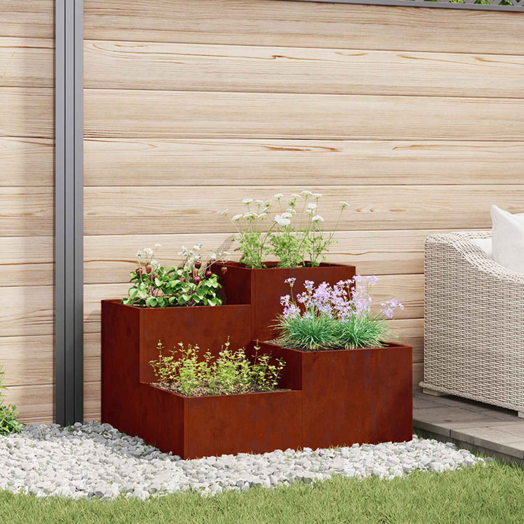 Vidaxl plantenbak roestig 80 x 80 x 60 cm weervast staal