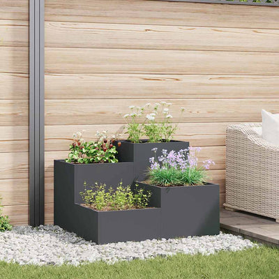 Vidaxl plantenbak antraciet 100 x 100 x 60 cm staal