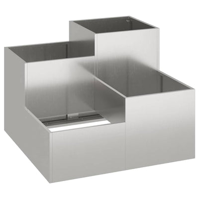 Vidaxl plantenbak zilver 100 x 100 x 60 cm roestvrij staal