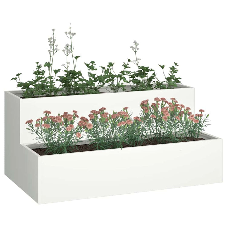 Vidaxl plantenbak wit 100 x 60 x 45 cm koudgewalst staal