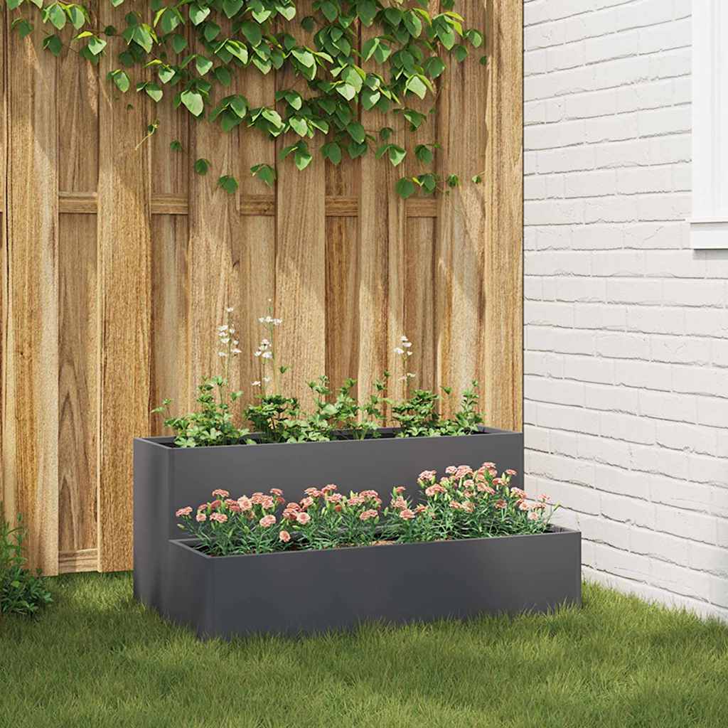 Vidaxl plantenbak antraciet 100 x 60 x 45 cm koudgewalst staal