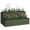 Vidaxl tuin bloempot olijf groen 100 x 60 x 45 cm koudgewalst staal