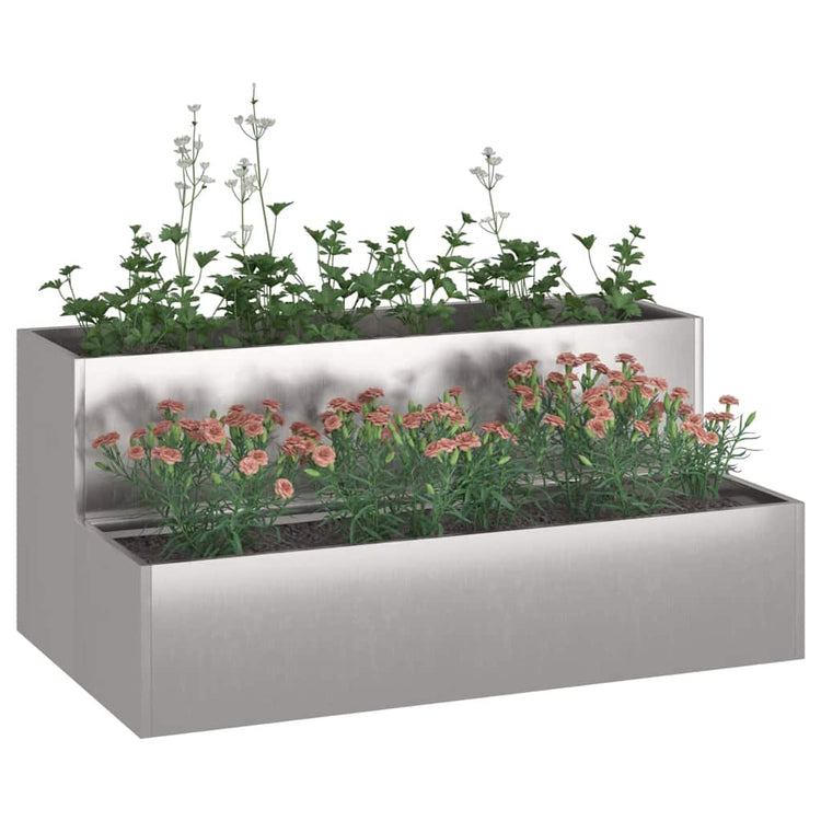 Vidaxl plantenbak zilver 100 x 60 x 45 cm roestvrij staal