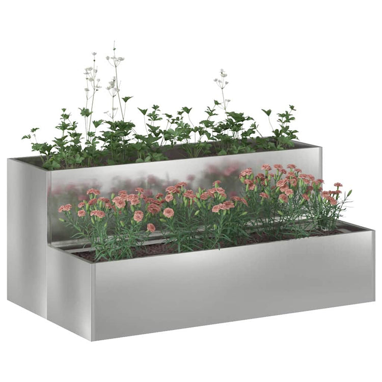 Vidaxl plantenbak zilver 100 x 60 x 45 cm gegalvaniseerd staal