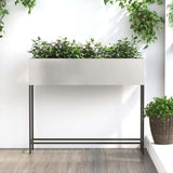 Vidaxl verhoogde tuin plantbak zilver 100 x 26 x 82 cm roestvrij staal - afbeelding 1