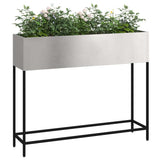 Vidaxl verhoogde tuin plantbak zilver 100 x 26 x 82 cm roestvrij staal - afbeelding 3