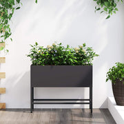 Vidaxl verhoogde tuin plantbak zwart 60 x 26 x 45 cm staal - afbeelding 1