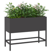 Vidaxl verhoogde tuin plantbak zwart 60 x 26 x 45 cm staal - afbeelding 3