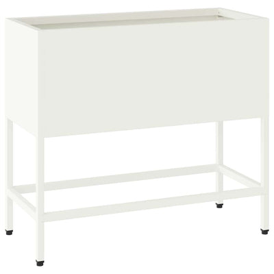 Vidaxl verhoogde tuin plantbak wit 60 x 26 x 48 cm staal