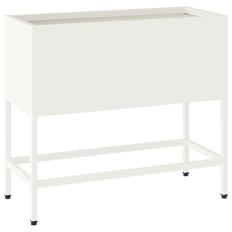 Vidaxl verhoogde tuin plantbak wit 60 x 26 x 48 cm staal