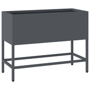 Vidaxl verhoogde tuin plantbak antraciet 60 x 26 x 45 cm staal - afbeelding 2