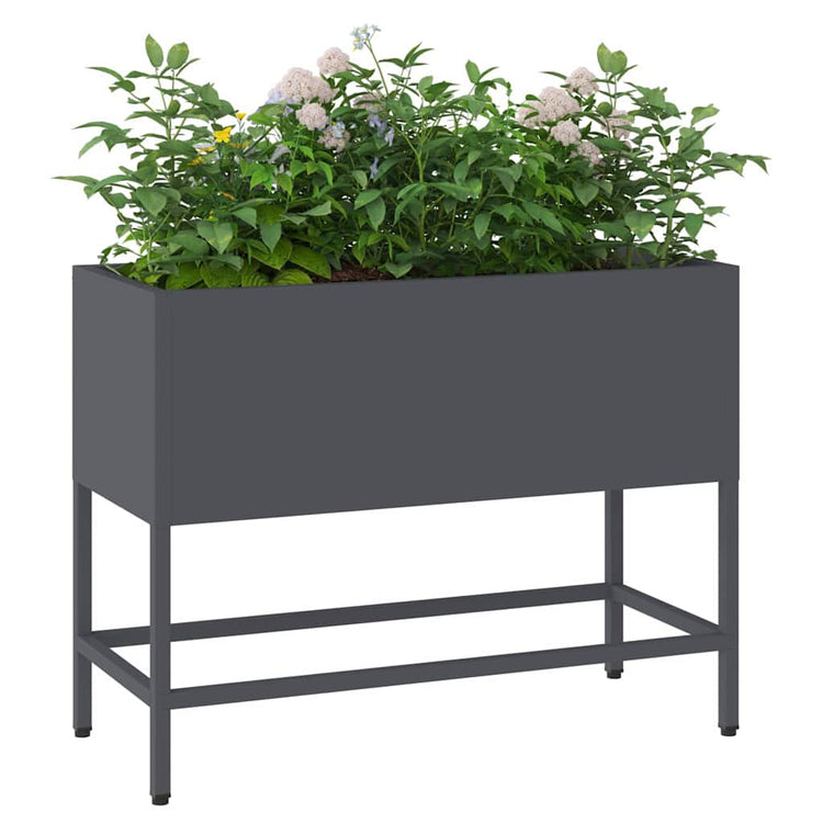 Vidaxl verhoogde tuin plantbak antraciet 60 x 26 x 45 cm staal