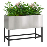 Vidaxl verhoogde tuin plantbak zilver 60 x 26 x 45 cm roestvrij staal - afbeelding 3