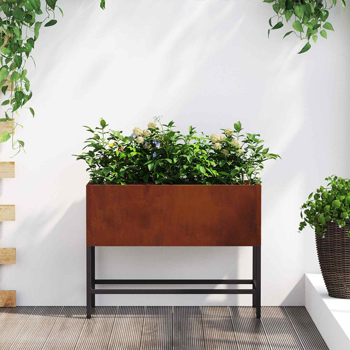 Vidaxl verhoogde tuin plantbak roestig 60 x 26 x 45 cm cortenstaal