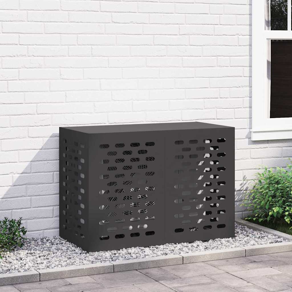 Vidaxl airconditioner hoes zwart 100 x 50 x 70 cm gegalvaniseerd staal