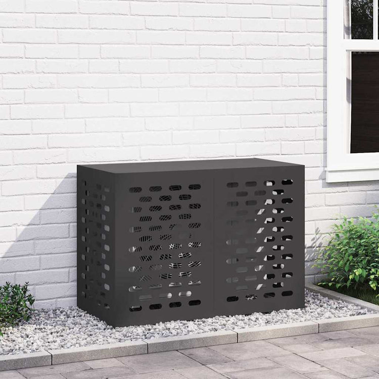 Vidaxl airconditioner hoes zwart 100 x 50 x 70 cm gegalvaniseerd staal