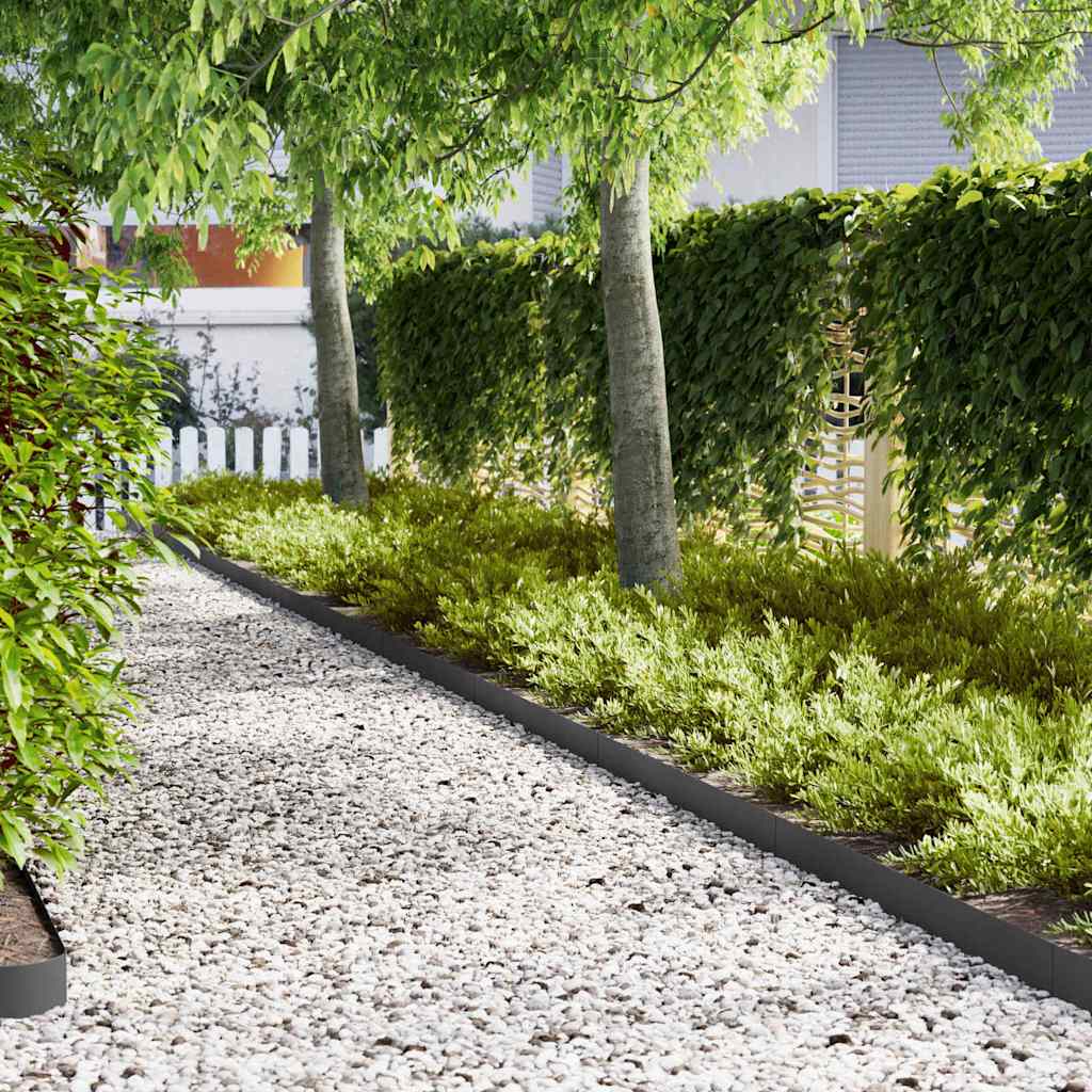 Vidaxl tuinrand 20 st 100 x 0,05 x 15 cm koudgewalst staal zwart