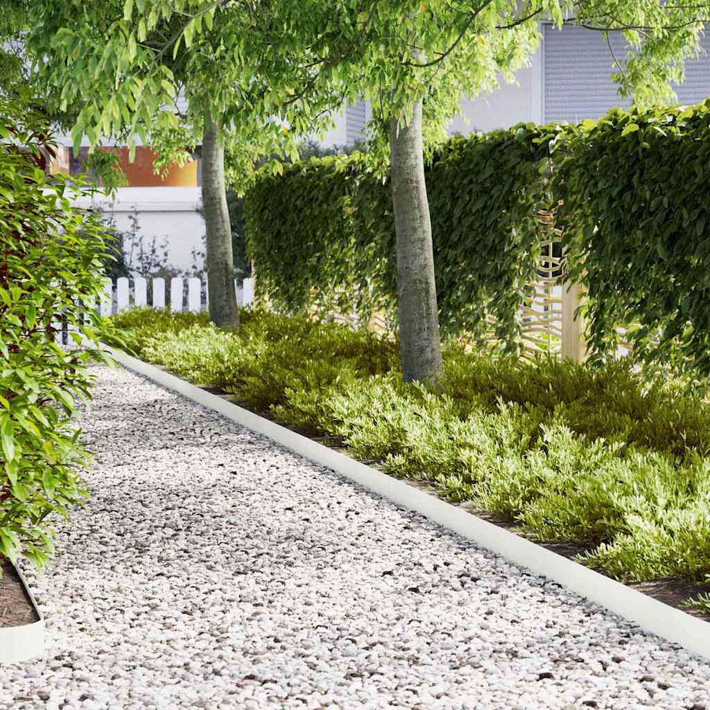 Vidaxl tuinrand 30 st 100 x 0,05 x 15 cm koudgewalst staal wit