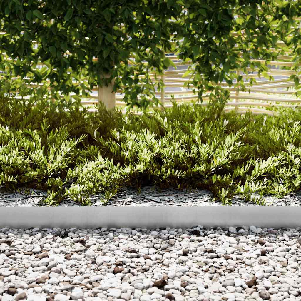 Vidaxl tuinrand 10 pcs zilver 100 x 0.05 x 20 cm gegalvaniseerd staal
