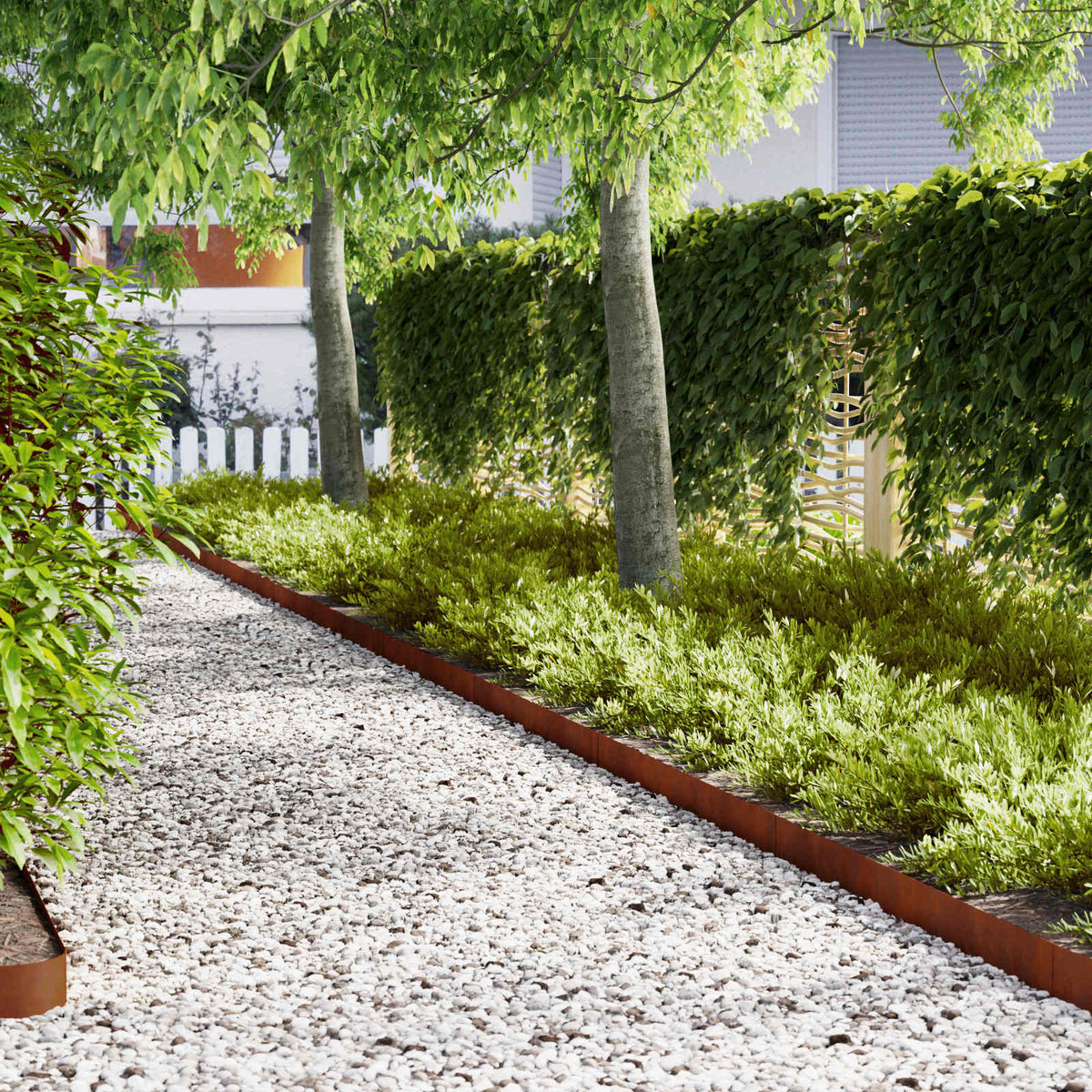 Vidaxl tuinrand 10 st 100 x 0,05 x 15 cm roestig