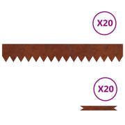 Vidaxl tuinrand 20 st 100 x 0,05 x 15 cm roestig - afbeelding 3
