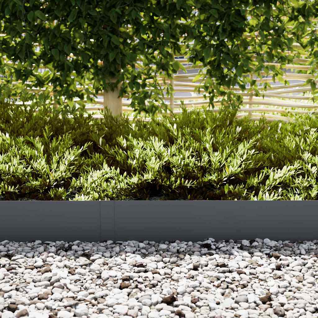 Vidaxl tuinrand 20 pcs antraciet 100 x 0.05 x 20 cm koudgewalst staal