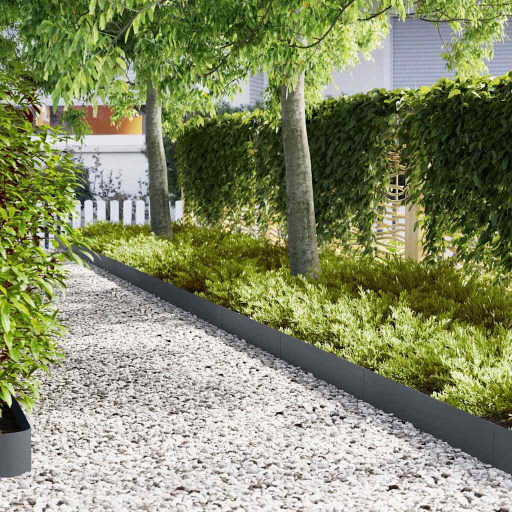 Vidaxl tuinrand 30 st 100 x 0.05 x 20 cm koudgewalst staal antraciet
