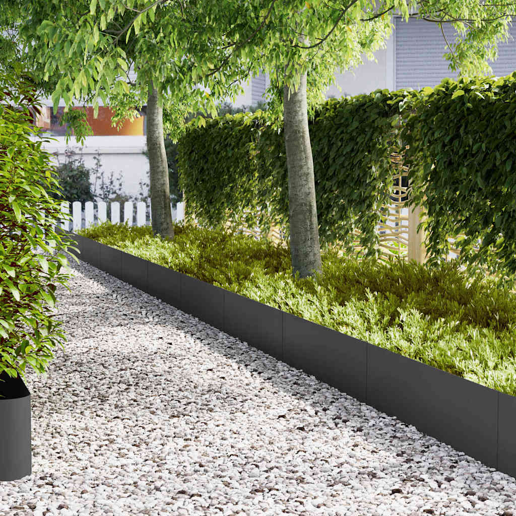 Vidaxl tuinrand 20 st 100 x 0,05 x 30 cm koudgewalst staal zwart