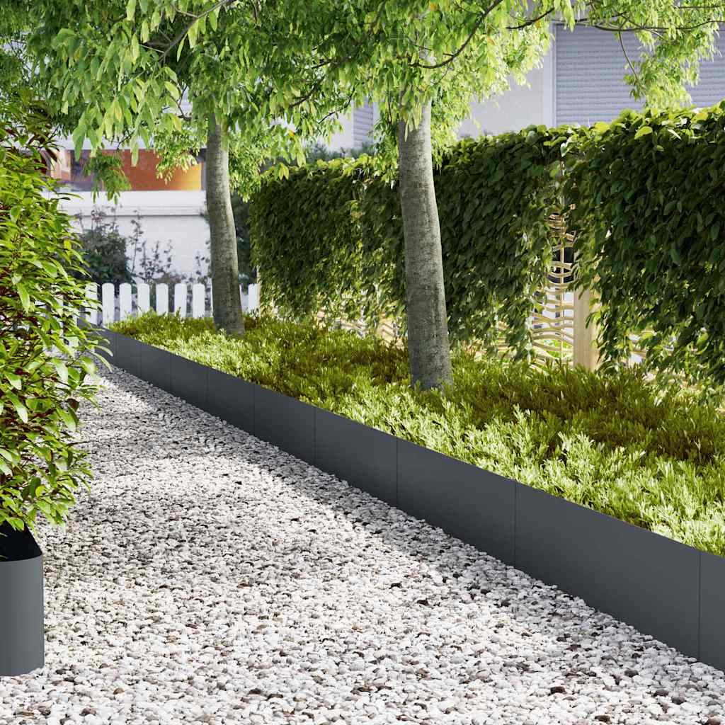 Vidaxl tuinrand 20 st 100 x 0,05 x 30 cm koudgewalst staal antraciet