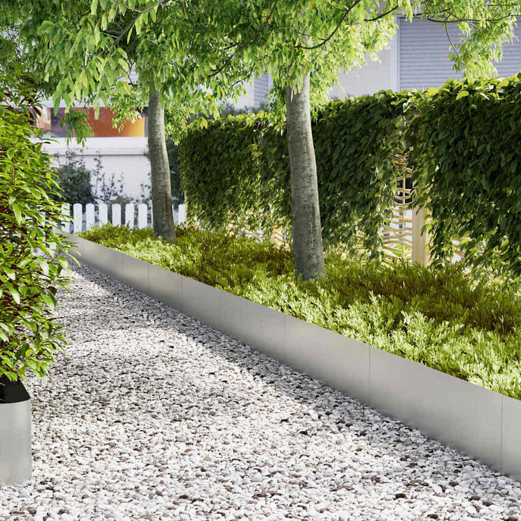 Vidaxl tuinrand 10 st 100 x 0,05 x 30 cm gegalvaniseerd staal zilver