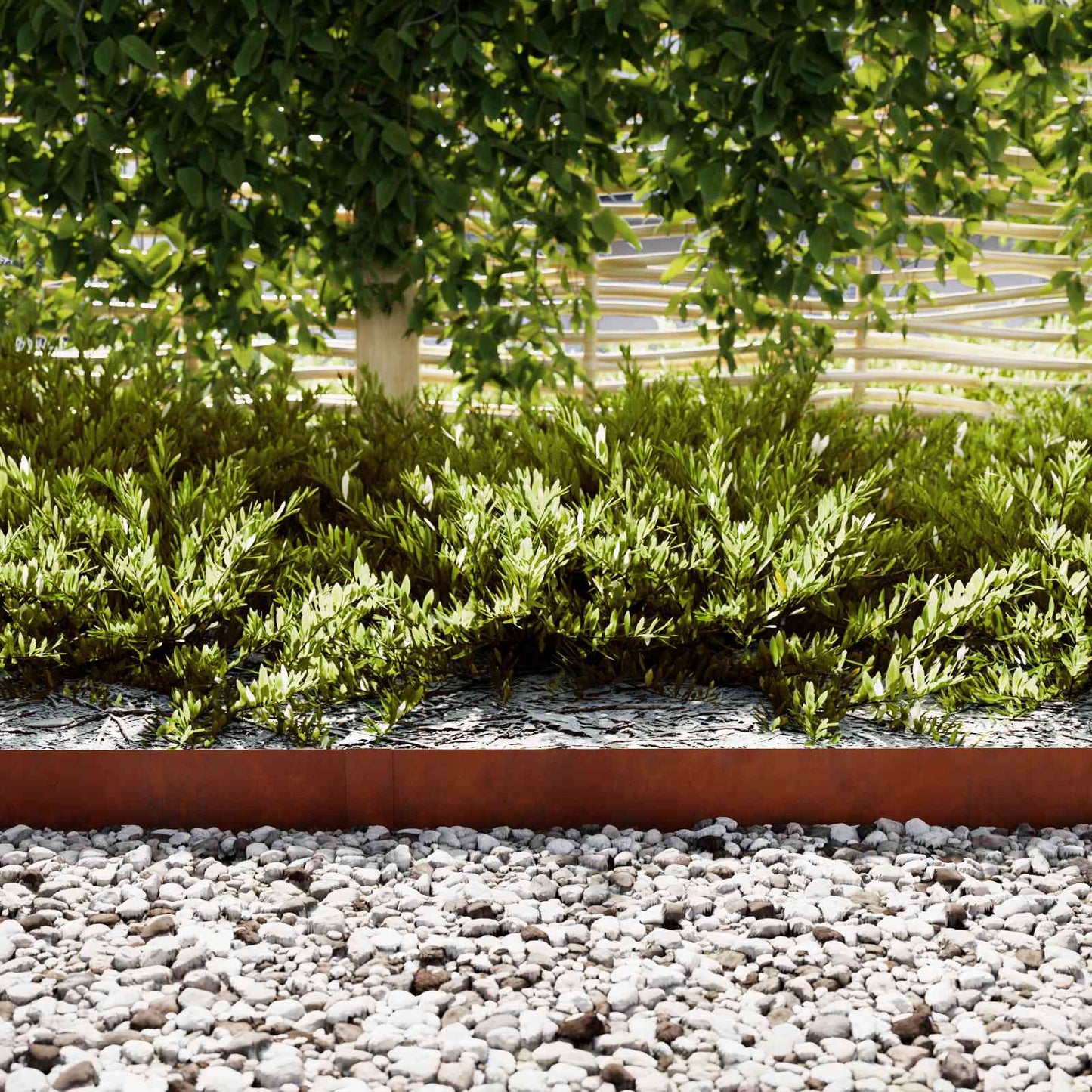 Vidaxl tuinrand 20 pcs bruin 100 x 0.05 x 20 cm cortenstaal