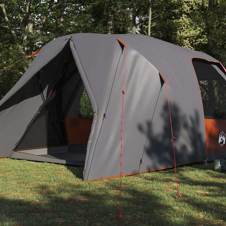 Vidaxl dome tent 6-person met dak grijs en oranje 500 x 314 x 206 cm