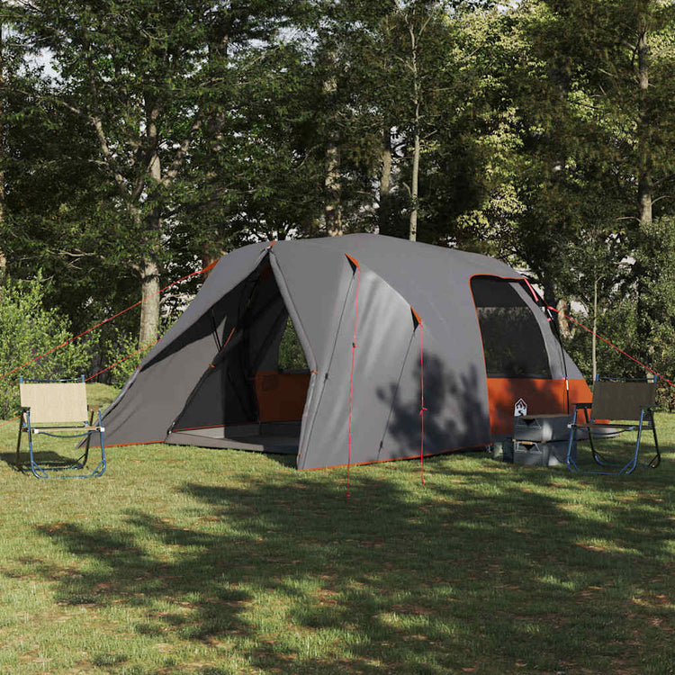Vidaxl dome tent 6-person met dak grijs en oranje 500 x 314 x 206 cm