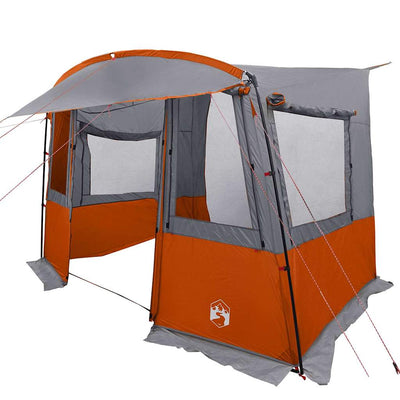 Vidaxl achterkleptent voor caravan grijs en oranje 352 x 250 x 240 cm