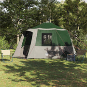 Vidaxl cabin tent 12-person 10-persoons groen en wit - afbeelding 1