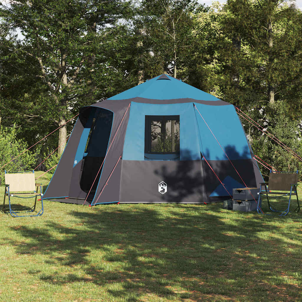 Vidaxl cabin tent 12-person 10-persoons blauw en grijs