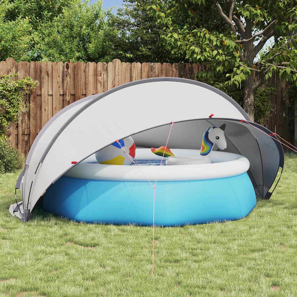 Vidaxl pooldome grijs en oranje 336 x 322 x 160 cm