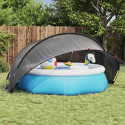 Vidaxl pooldome zwart 336 x 322 x 160 cm 185t polyester met pu-coating - afbeelding 1